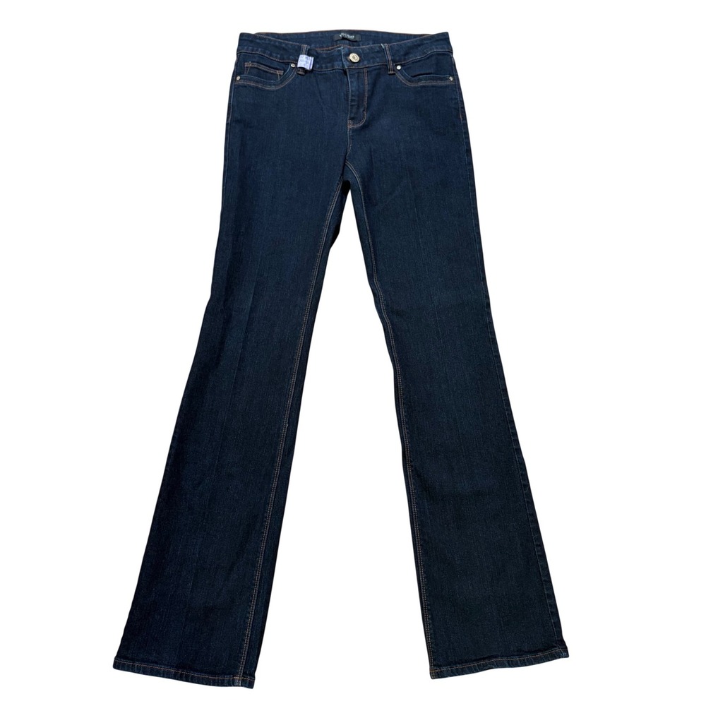 White House Black Market Boot Leg Jeans Dark Wash Indigo Stretch Denim Size 4R